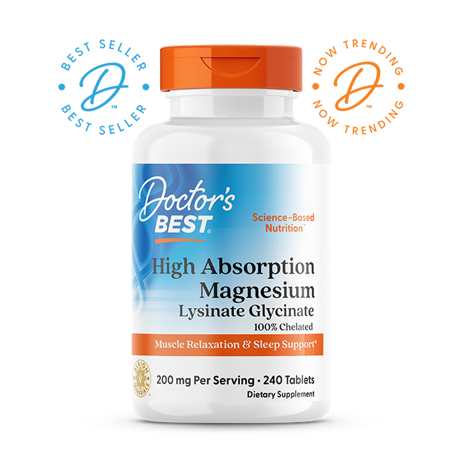 Doctor’s Best High Absorption Magnesium Glycinate 100mg – 240 Tablets