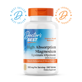 Doctor’s Best High Absorption Magnesium Glycinate 100mg – 240 Tablets