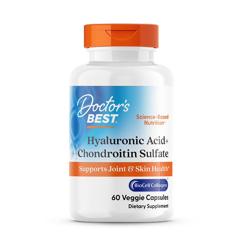 Doctor’s Best Hyaluronic Acid + Chondroitin Sulfate with BioCell Collagen – 60 Veggie Capsules