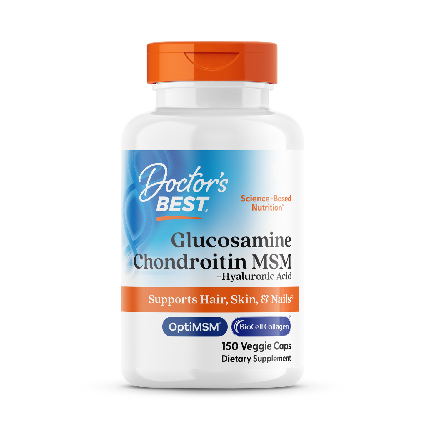 Doctor’s Best Glucosamine Chondroitin MSM + Hyaluronic Acid – 150 Veggie Caps