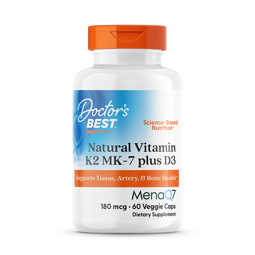 Doctor’s Best Vitamin K2 MK-7 + D3 180mcg – 60 Veggie Caps