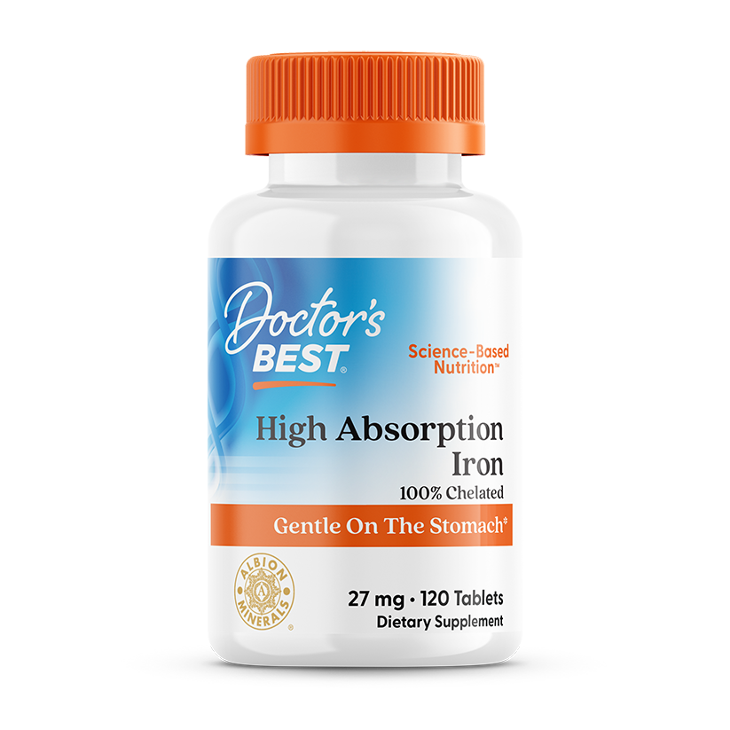 Doctor’s Best High Absorption Iron 27mg – 120 Tablets