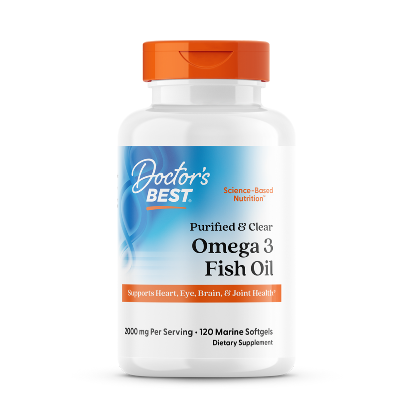 Doctor’s Best Purified & Clear Omega-3 Fish Oil 1000mg – 120 Marine Softgels