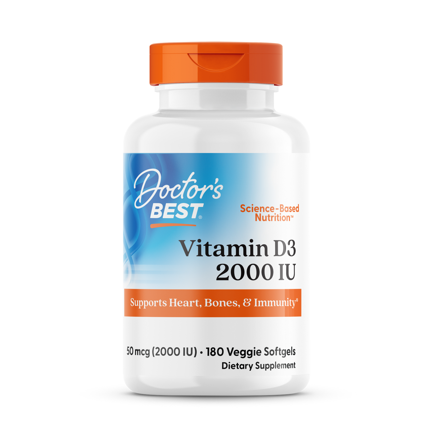 Doctor’s Best Vitamin D3 2000 IU – 180 Veggie Softgels