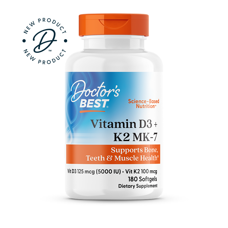 Doctor’s Best Vitamin D3 + K2 MK-7 – 180 Softgels