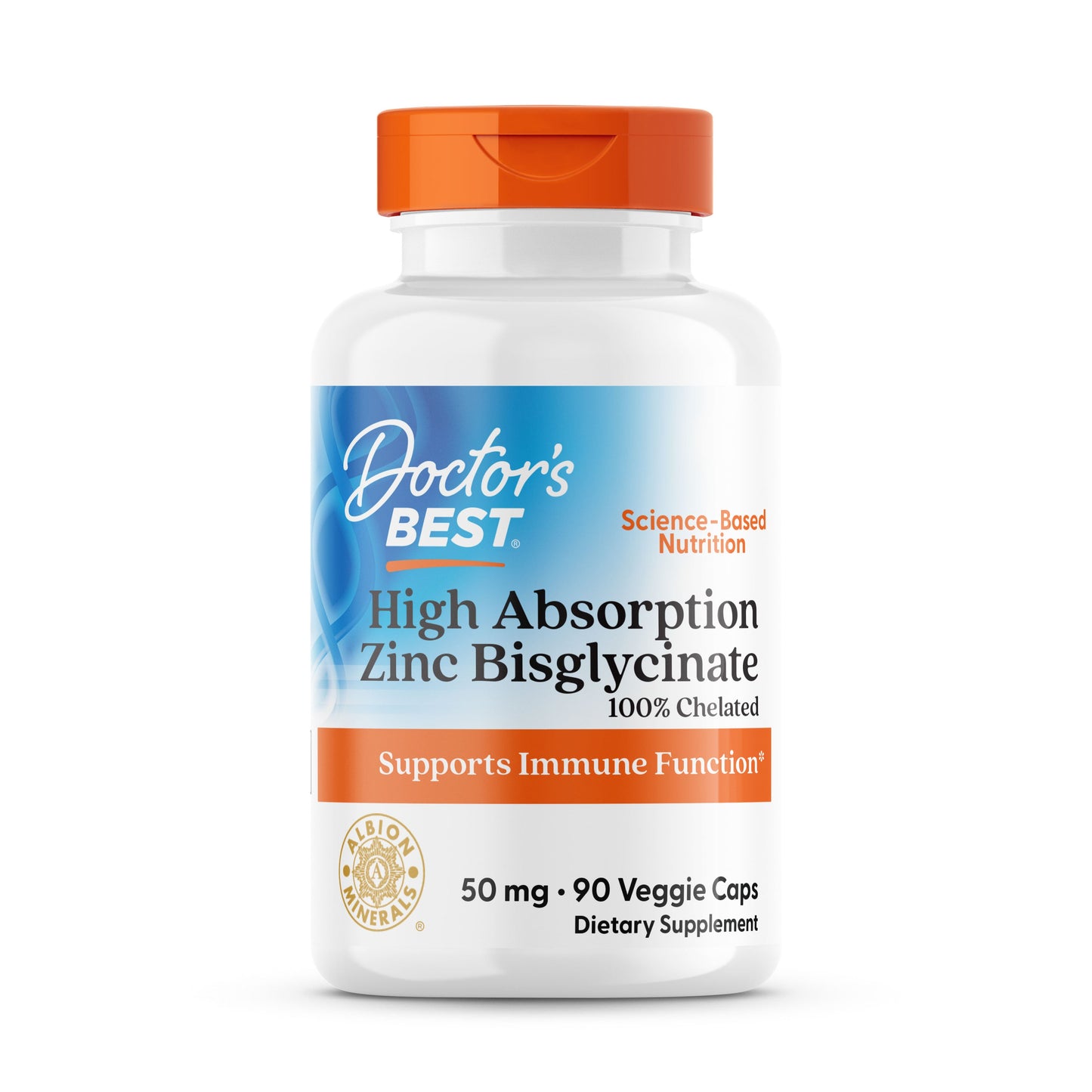 Doctor’s Best Zinc Bisglycinate 50mg – 90 Veggie Capsules